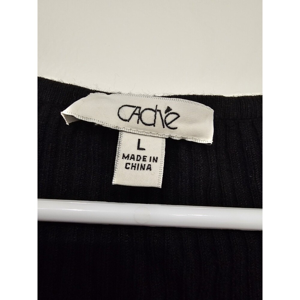Cache Women’s Black Sweatshirt With Bottons In Sleeves Size Large - Picture 2 of 7